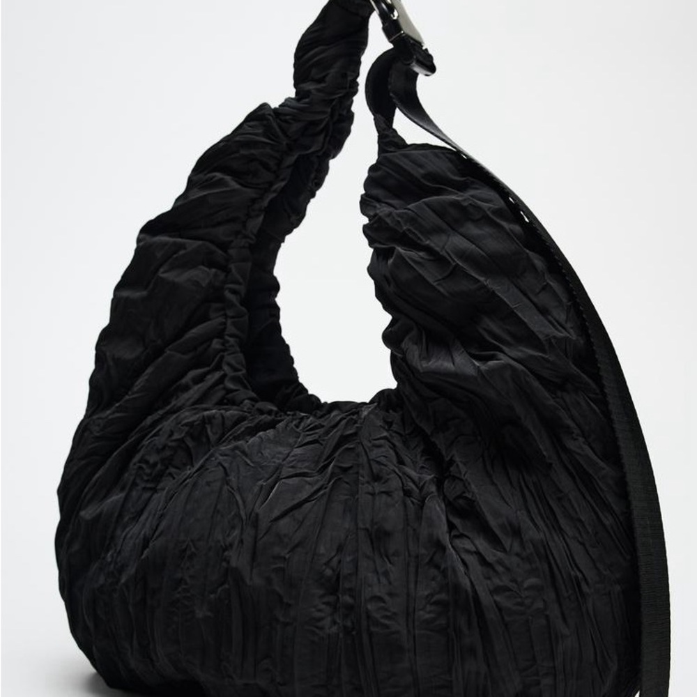 Large Black Ruched Bag